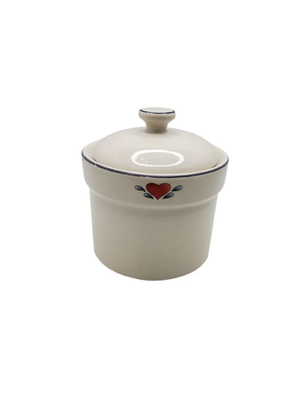 vintage transfar international ceramic checkerboard farms small crock